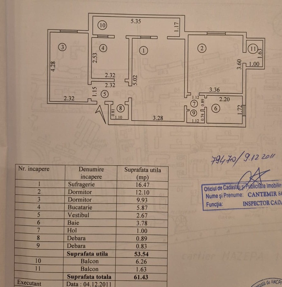 Apartament 3 camere Mazepa I etaj 1